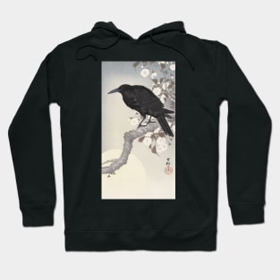 Crow and Full Moon by Ohara Koson Hoodie